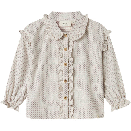Lil'Atelier Pastel Parchment Nmfolena Ls Loose Skjorta Lil