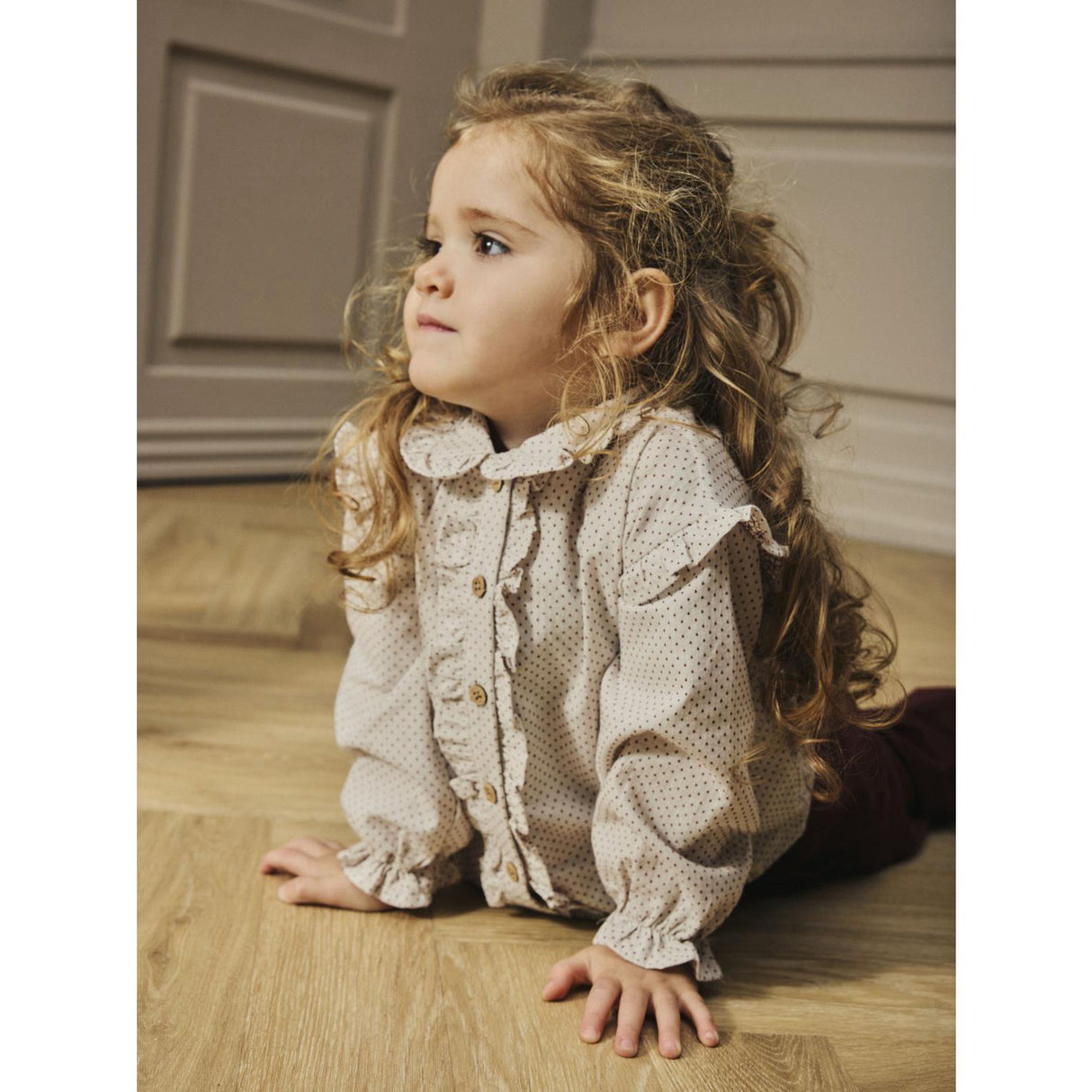 Lil'Atelier Pastel Parchment Nmfolena Ls Loose Skjorta Lil