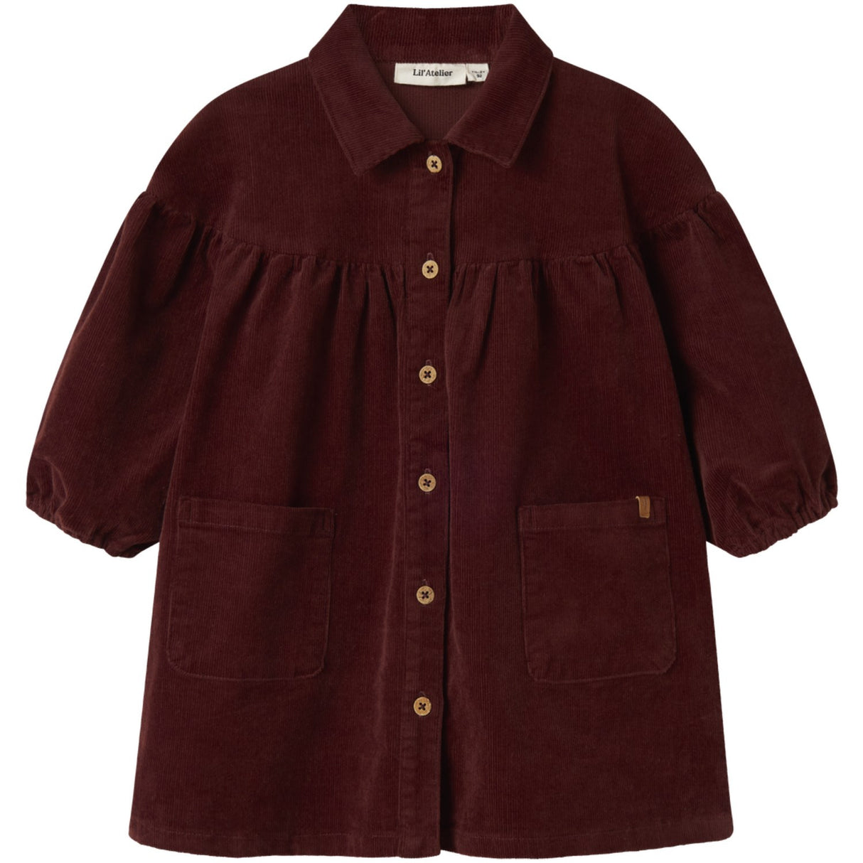 Lil'Atelier Hot Chocolate Nmfobert Loose Ls Cord Klänning 4122-Hg Lil