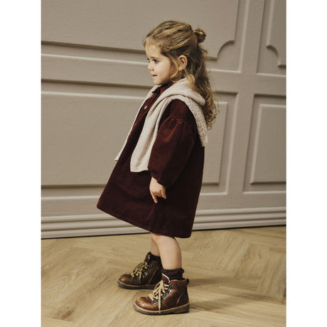 Lil'Atelier Hot Chocolate Nmfobert Loose Ls Cord Klänning 4122-Hg Lil