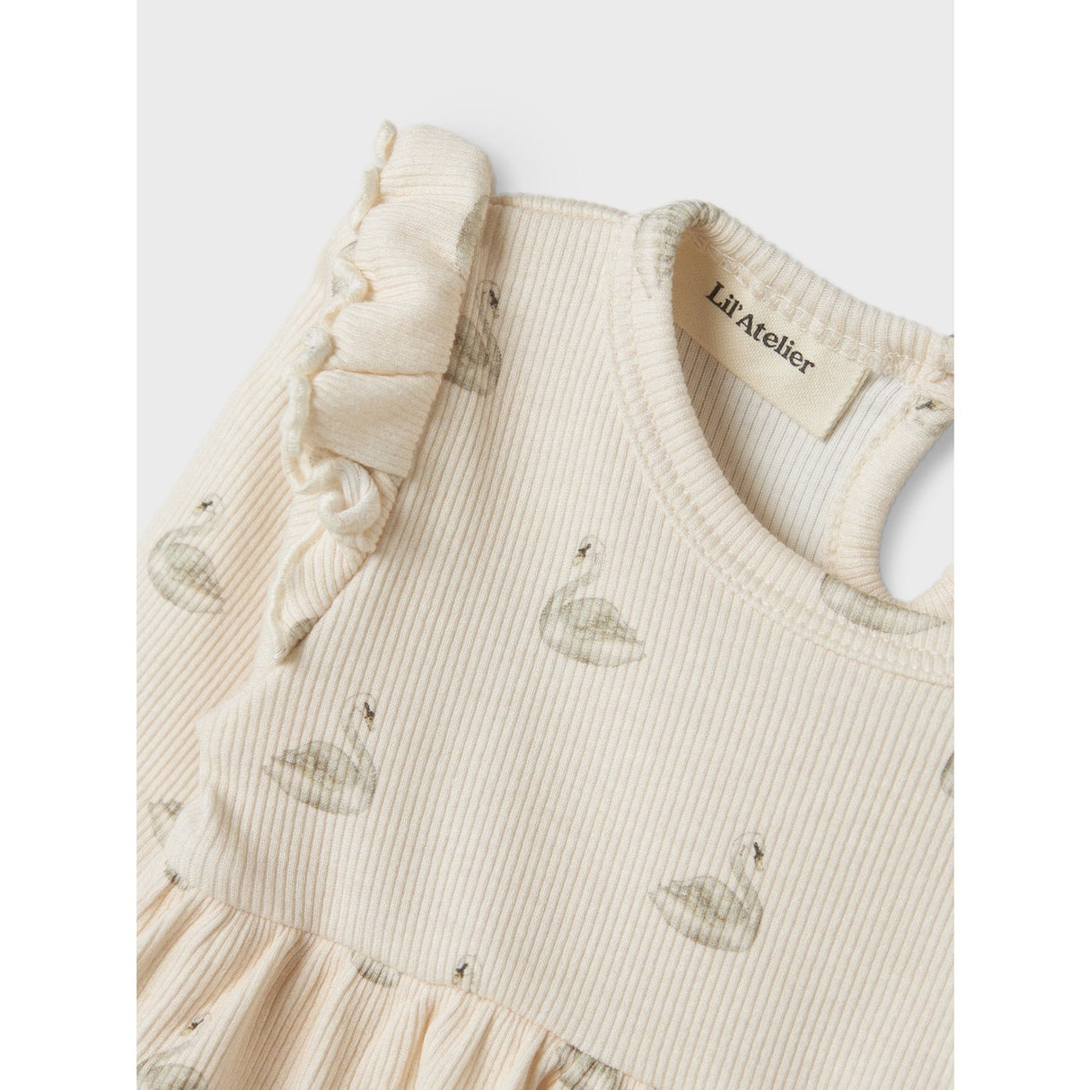 Lil'Atelier Pastel Parchment Swan Nbfgavo Ege Ls Body Klänning Lil