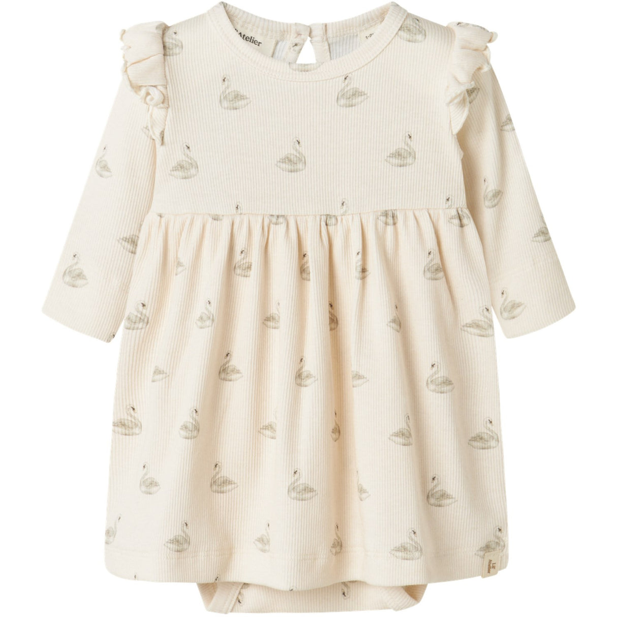 Lil'Atelier Pastel Parchment Swan Nbfgavo Ege Ls Body Klänning Lil