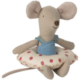 Maileg Strand Mouse Med Float, Little Sister - Red Dot