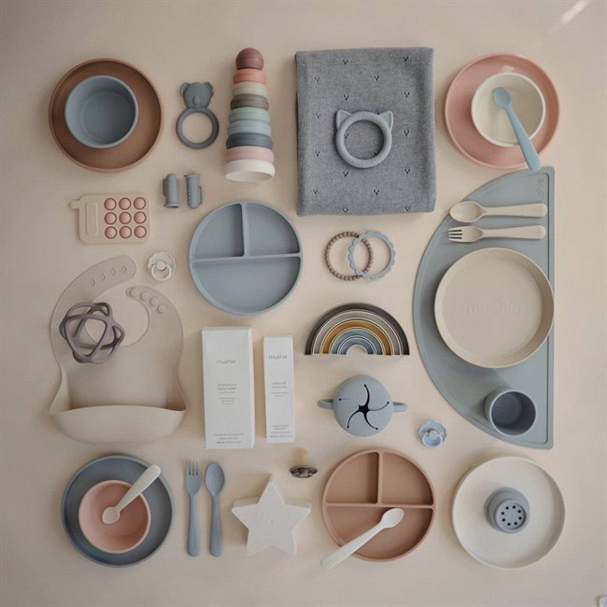 Mushie Blush Classic Silikon Tallrik