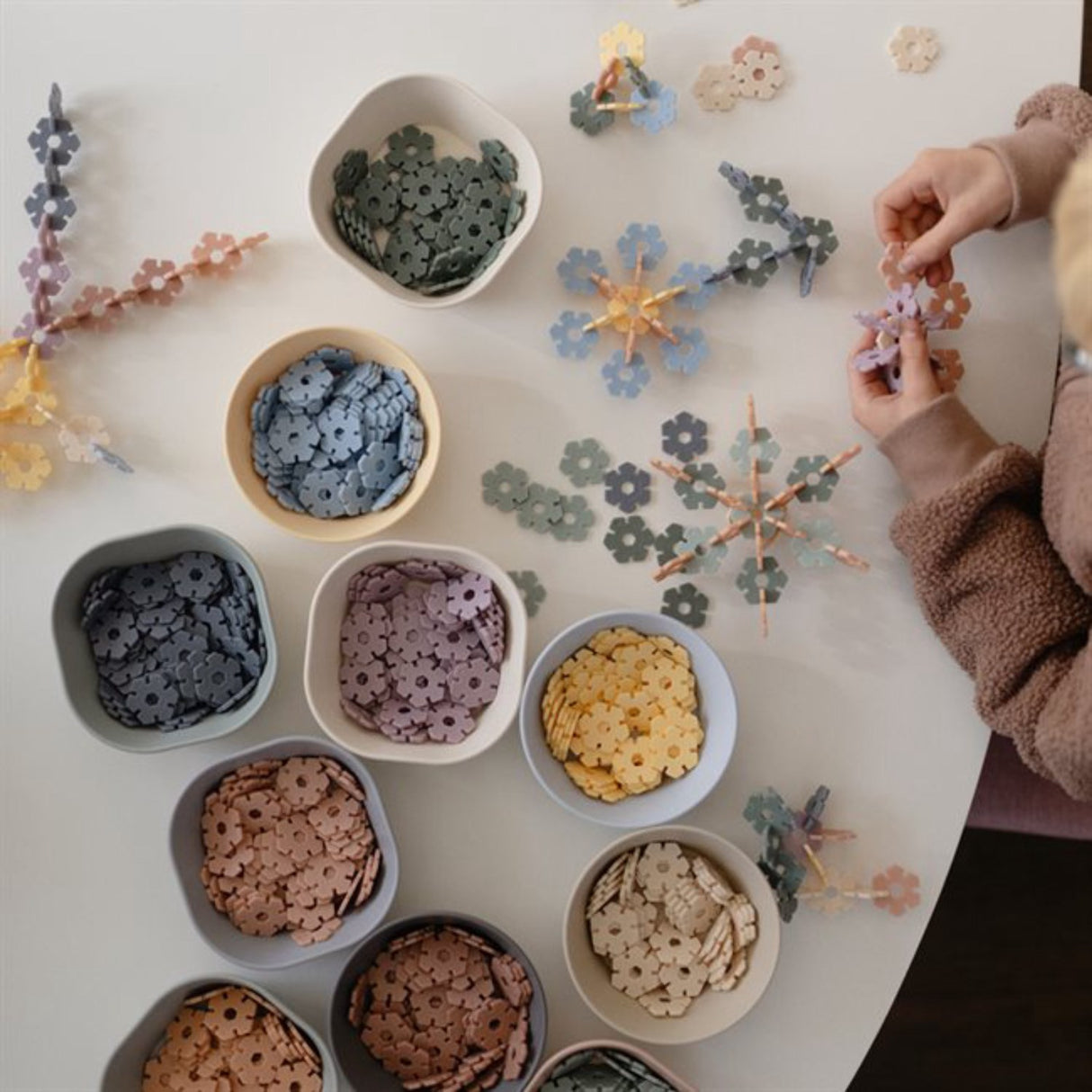 Mushie Multi HEX Connect Building Leksak Sett