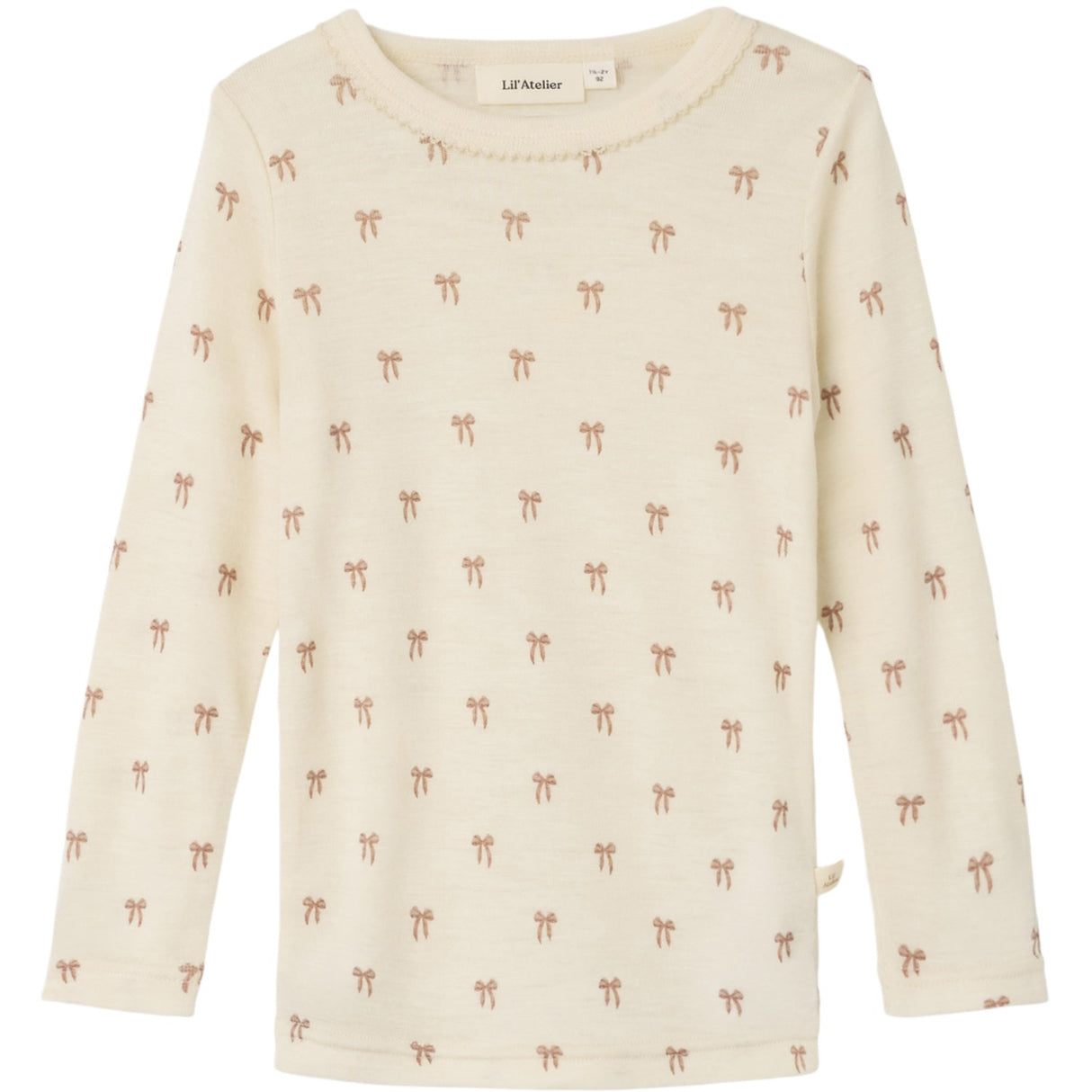 Lil'Atelier Turtledove Melange Nmfnalu Wo/Mo Ls Slim Topp Lil