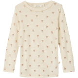 Lil'Atelier Turtledove Melange Nmfnalu Wo/Mo Ls Slim Topp Lil