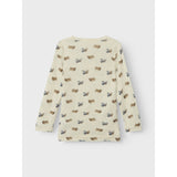 Lil'Atelier Turtledove Melange Nmmnalu Wo/Mo Ls Slim Topp Lil