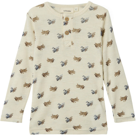 Lil'Atelier Turtledove Melange Nmmnalu Wo/Mo Ls Slim Topp Lil