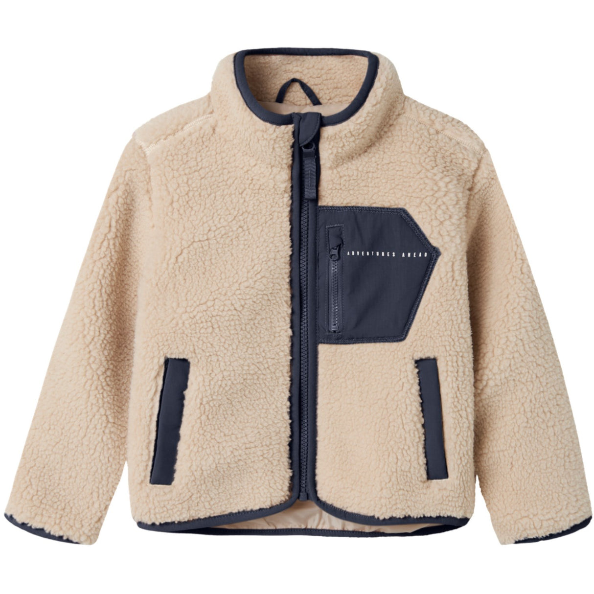 Name It Moonbeam Chest Pocket Dark Sapphire Nmnmattia Sherpa Jacka Pb