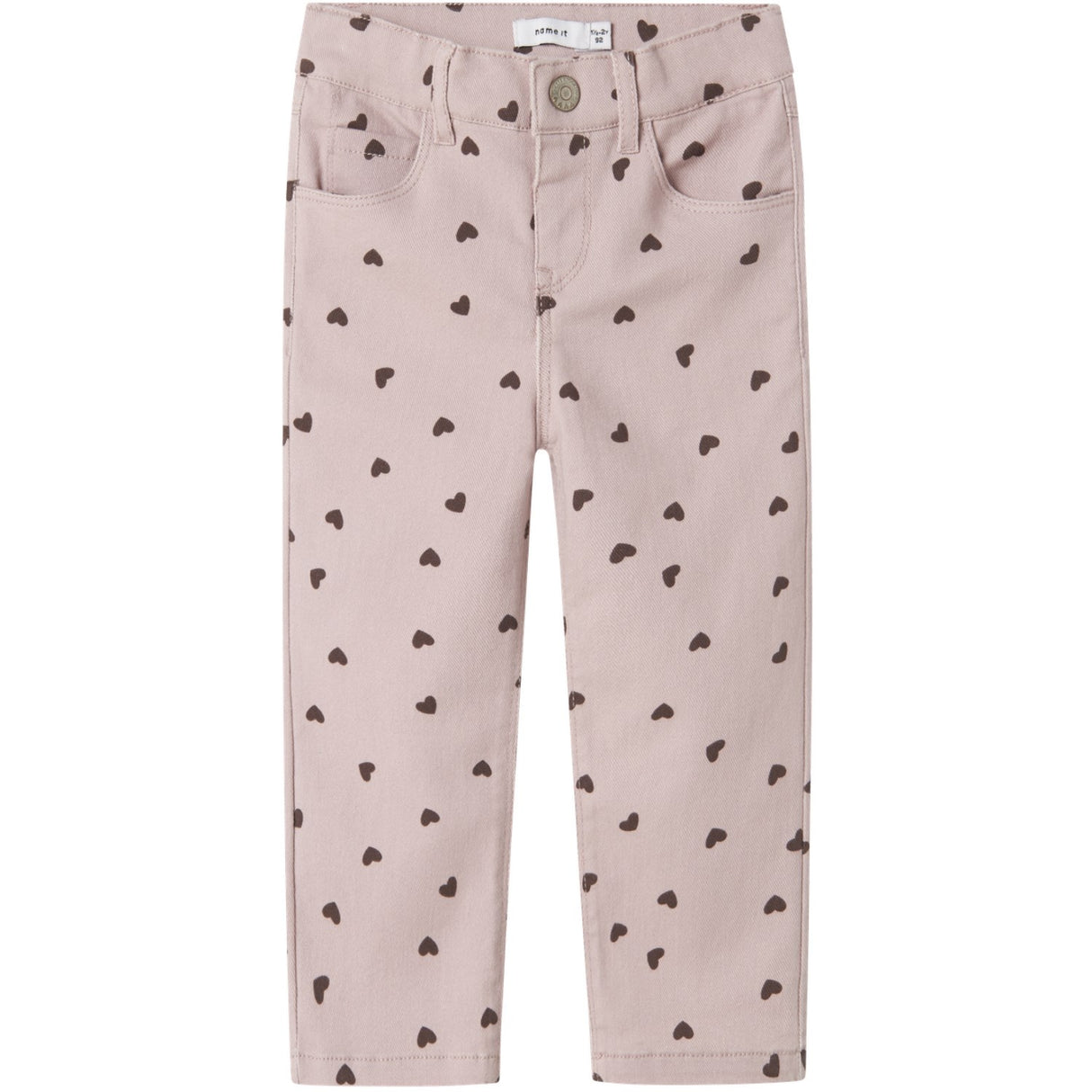 Name It Burnished Lilac Heart Nmfrose Straight Aop Twill Byxor 7218-Yf