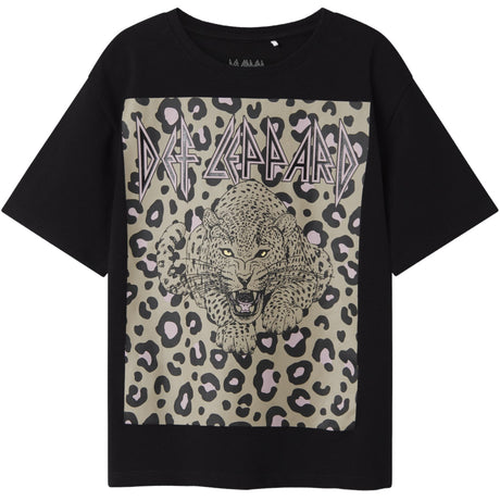 Name It Black Nkfsuri Defleppard Ss Nreg Topp Box Unv