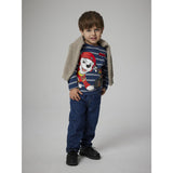 Name It Insignia Blue Nmmsofus Paw Ls Nreg Topp Box Cplg