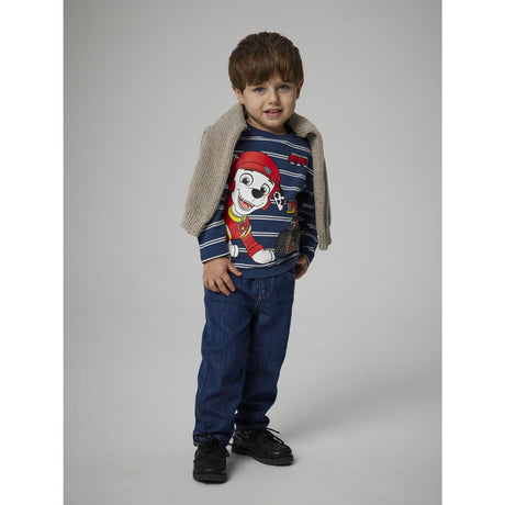 Name It Insignia Blue Nmmsofus Paw Ls Nreg Topp Box Cplg