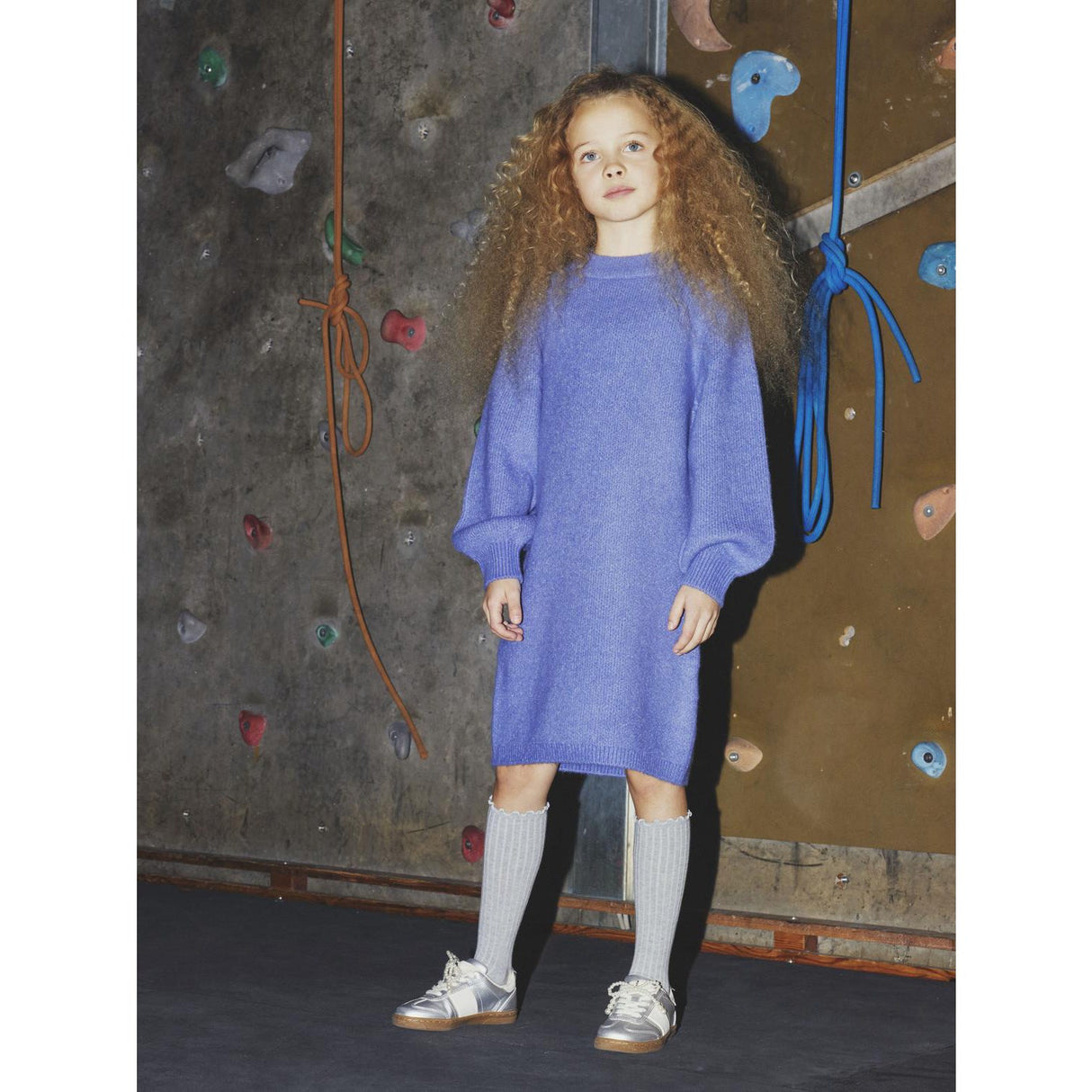 Name It Blue Ice Nkfomarian Ls Stickad Klänning