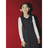 Name It Dark Grey Denim Nkfmonala Sl Loose Klänning 8810-Im O