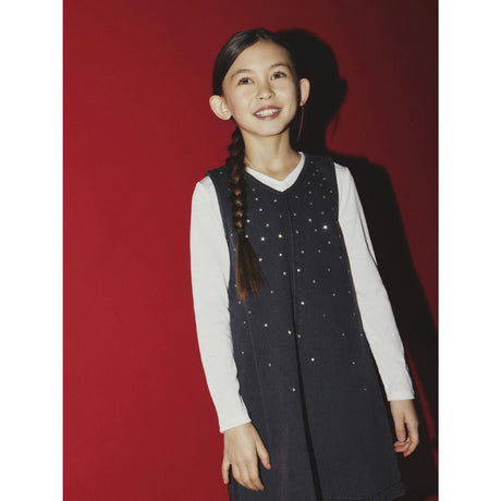 Name It Dark Grey Denim Nkfmonala Sl Loose Klänning 8810-Im O