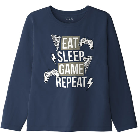 Name It Insignia Blue Eat Game Nkmvictor Ls Rlx Topp