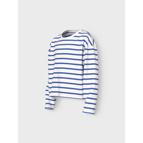 Name It Cloud Dancer Amparo Blue Stripe Nkfvita Ls Kort Rlx Topp