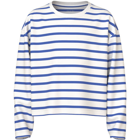 Name It Cloud Dancer Amparo Blue Stripe Nkfvita Ls Kort Rlx Topp