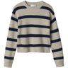 Name It Island Fossil W. Navy Blazer Stripes Nkfvnilla Ls Sh Stickad