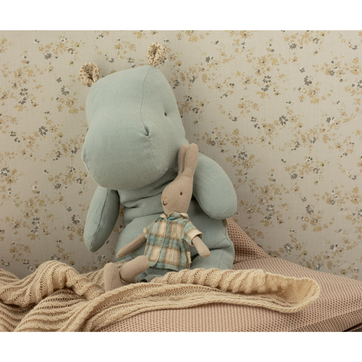 Maileg Safari Friends, Hippo, Medium - Blue Grey