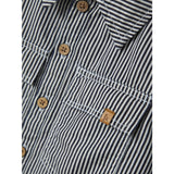 Lil'Atelier Dark Blue Denim White Nmmkasper Ls Loose Twi Skjorta 4021-Cm Lil