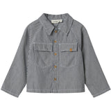 Lil'Atelier Dark Blue Denim White Nmmkasper Ls Loose Twi Skjorta 4021-Cm Lil