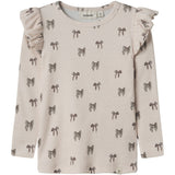 Lil'Atelier Silver Peony Bow Nmfgavo Eko Ls Slim Topp Lil Noos
