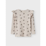 Lil'Atelier Silver Peony Bow Nmfgavo Eko Ls Slim Topp Lil Noos