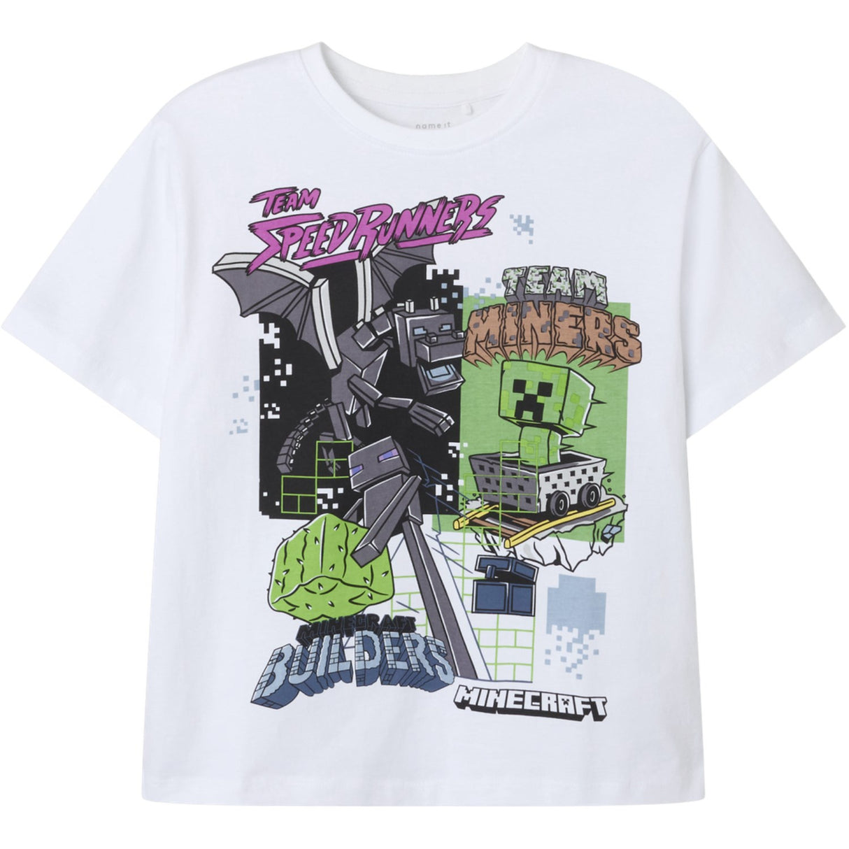 Name It Bright White Nkmjahi Minecraft Nreg Ss Topp Noos Bfu