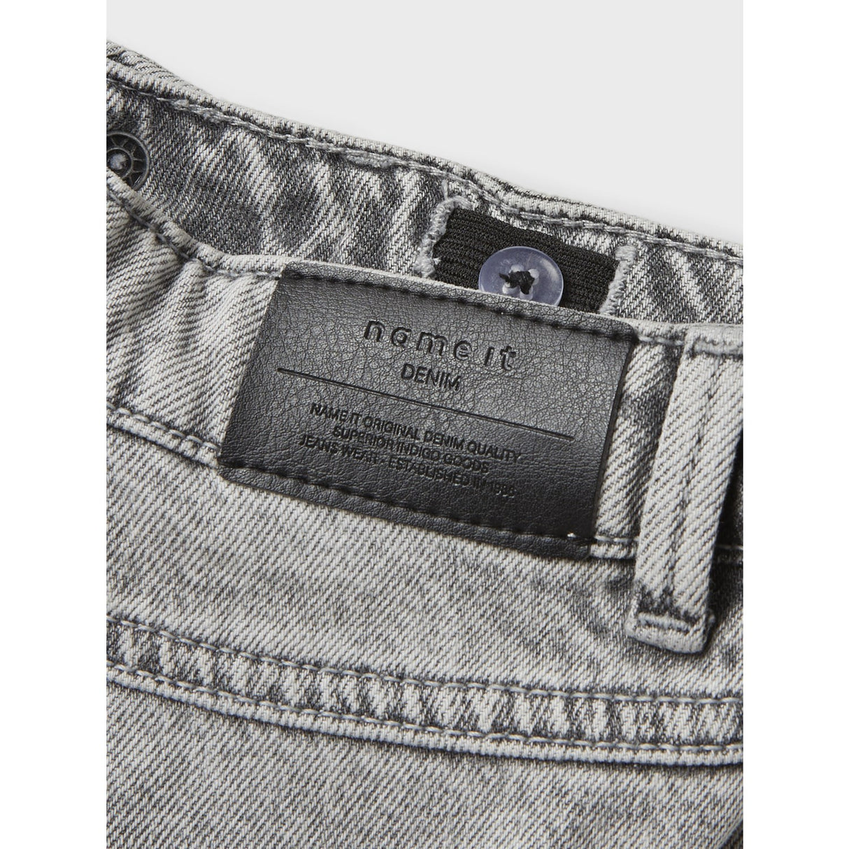 Name It Light Grey Denim Nkfrose Hw Wide Jeans Destr 1411-Be Noos