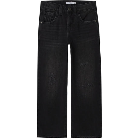 Name It Black Denim Nkfrose Hw Wide Jeans Destr 1411-Be Noos