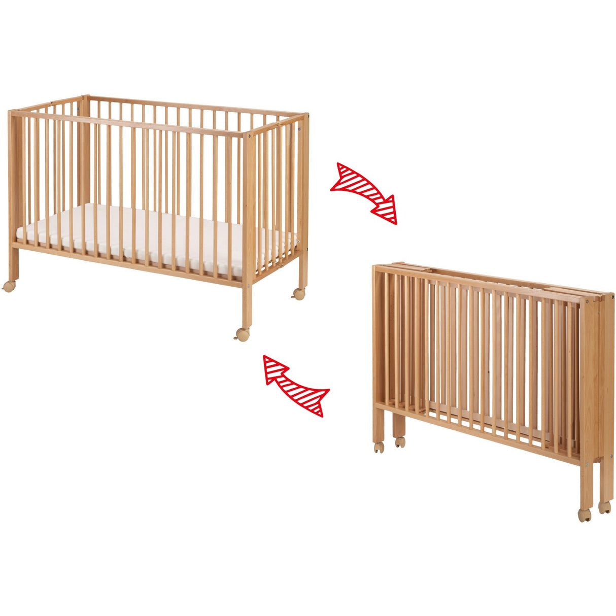 tiSsi® Nature Jori Sammenklappelig Säng Massiv Bok