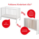 tiSsi® White Laquer Jori Sammenklappelig Säng Massiv Bok