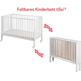 tiSsi® White Laquer Jori Sammenklappelig Säng Massiv Bok