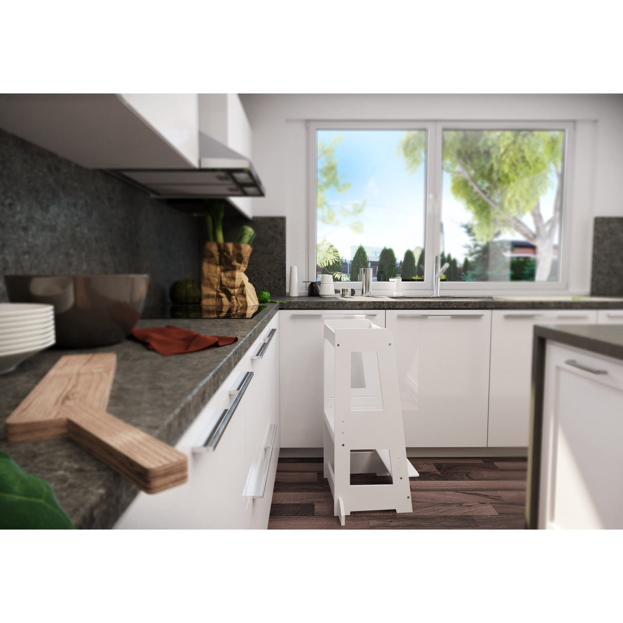 tiSsi® White Laquer Felix Lärande Torn Massiv Bok