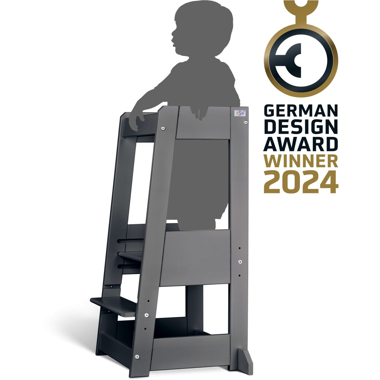 tiSsi® Grey Laquer Felix Lärande Torn Massiv Bok