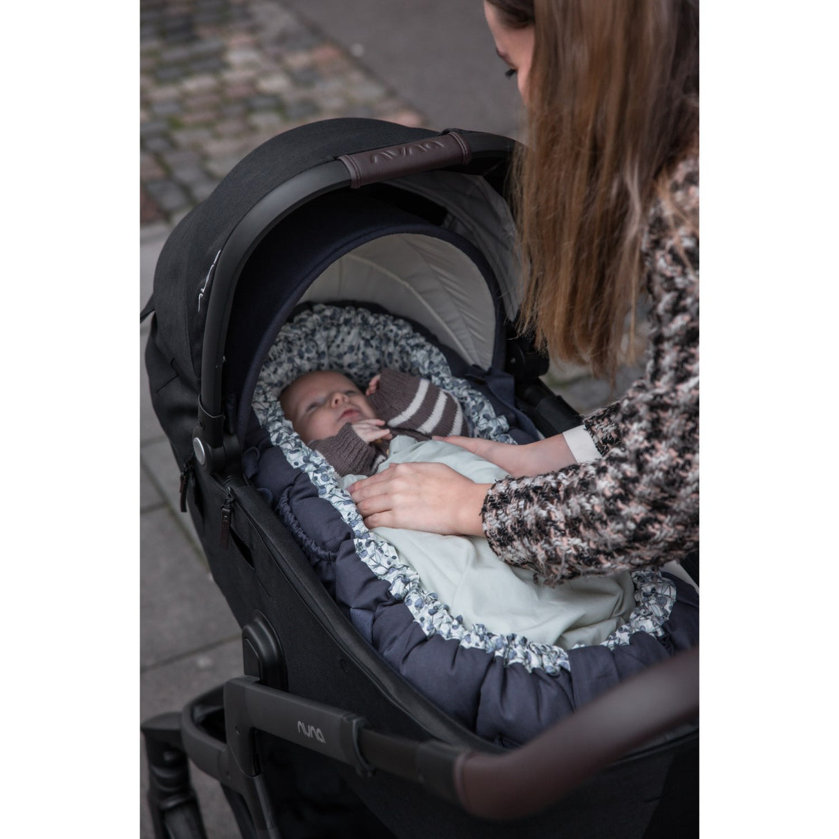 Sebra Blue Olive Huva For 3-In-1 Baby Nest