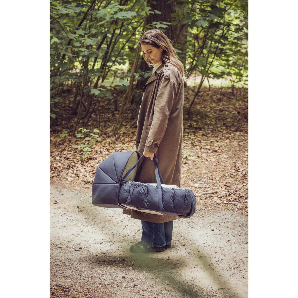 Sebra Blue Olive Huva For 3-In-1 Baby Nest