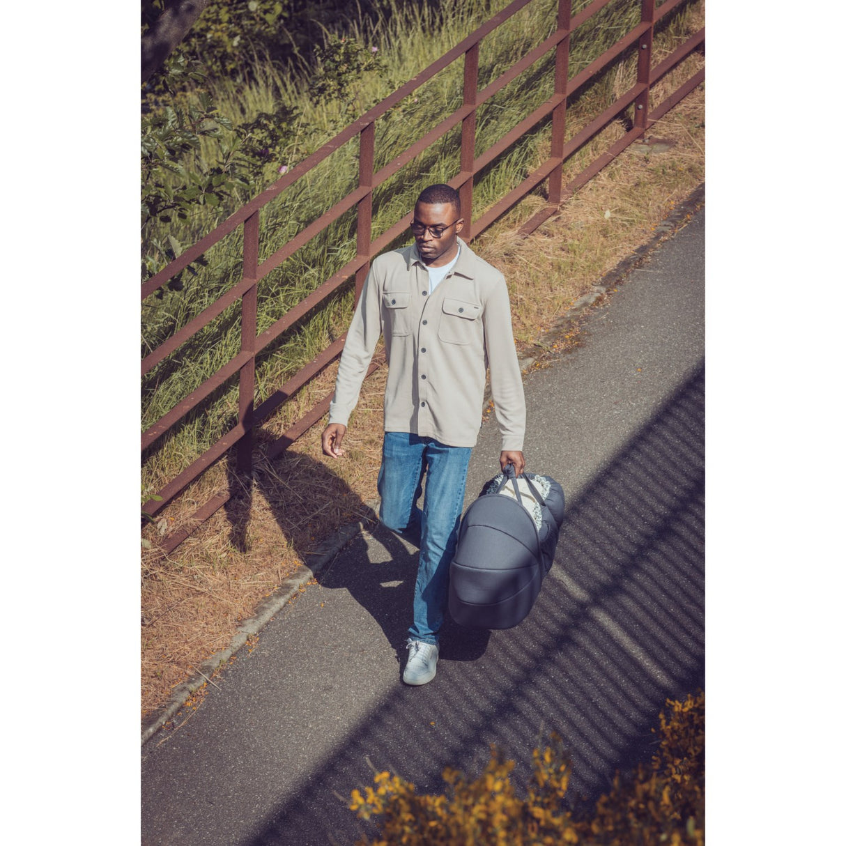 Sebra Blue Olive Huva For 3-In-1 Baby Nest