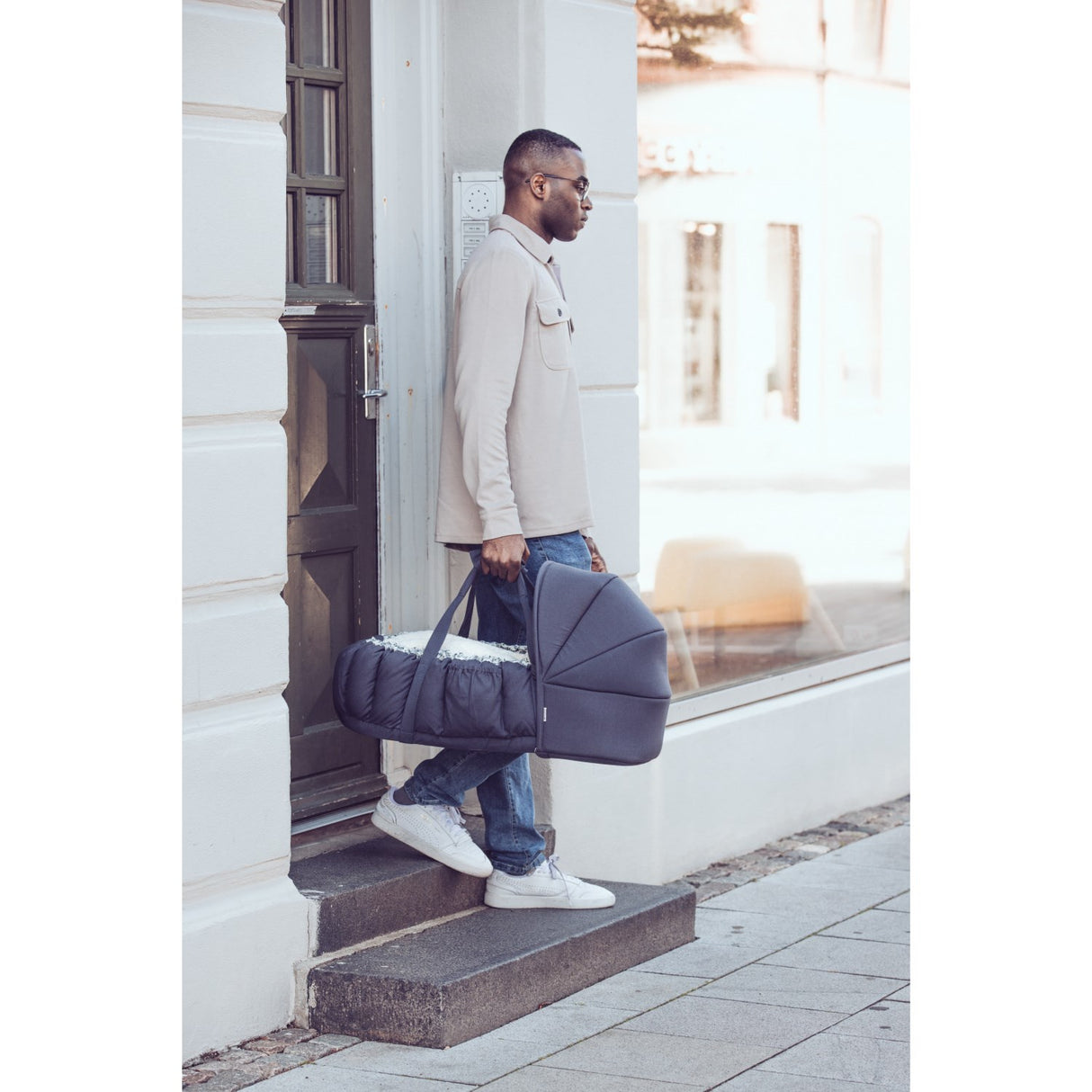 Sebra Blue Olive Huva For 3-In-1 Baby Nest