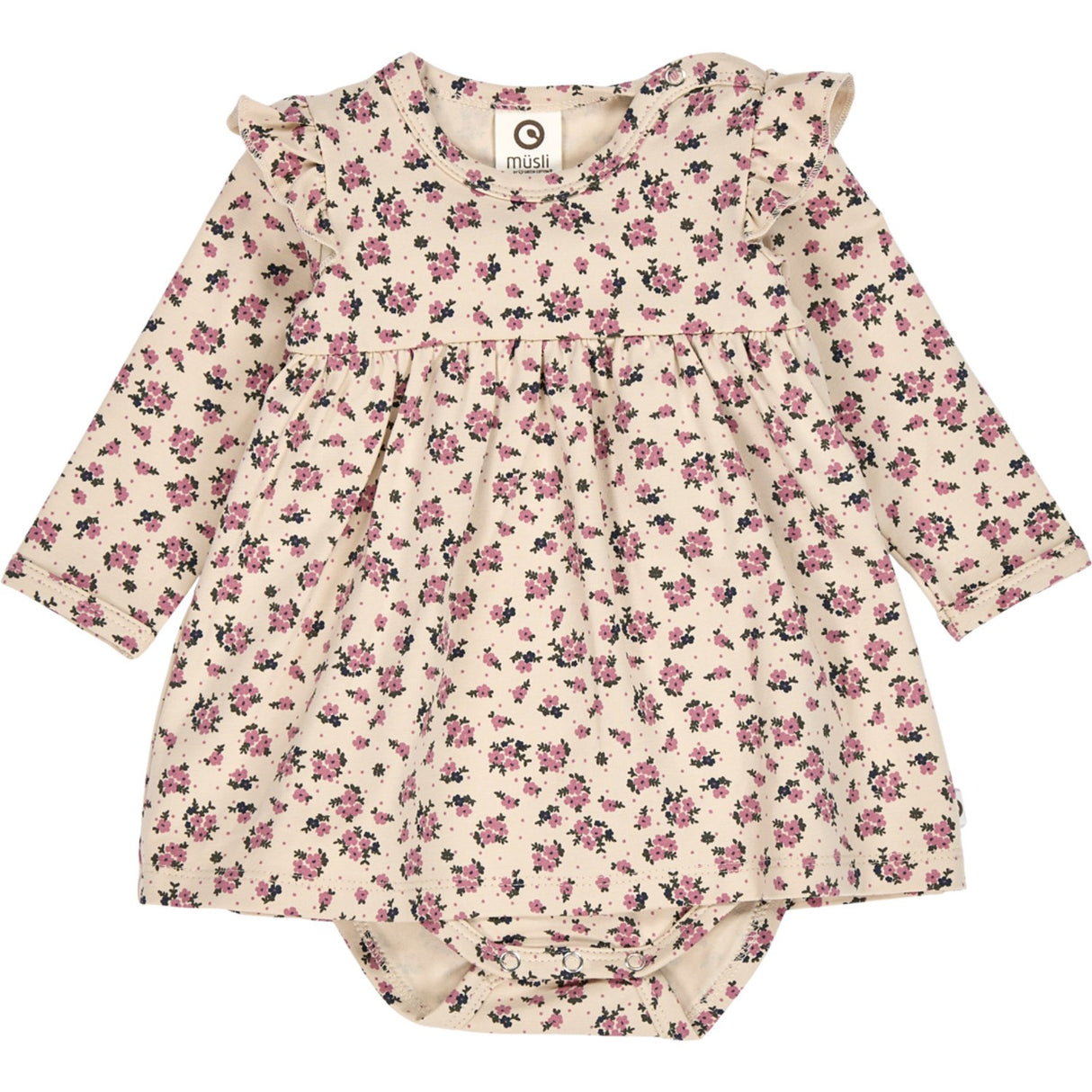 Müsli Oak/ Nostalgia Rose/ Deep Green Zinna L/S Klänning Body