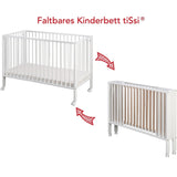 tiSsi® White Laquer Jori Sammenklappelig Säng Massiv Bok