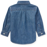 Ralph Lauren Baby Dk Blue Baby Boy Sport Skjorta