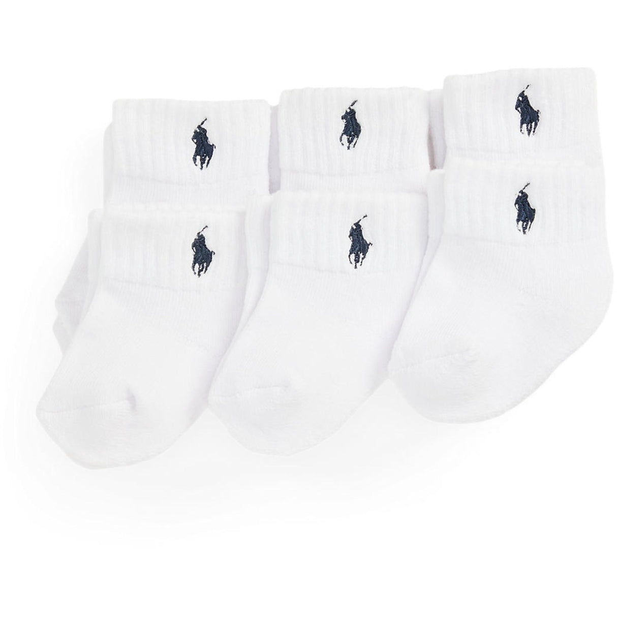 Ralph Lauren Baby Navy/White Baby Boy Ankle Strumpor 3-Pack