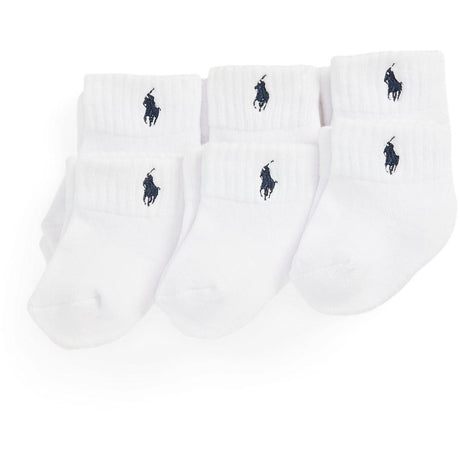 Ralph Lauren Baby Navy/White Baby Boy Ankle Strumpor 3-Pack