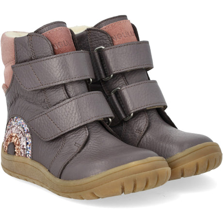 Angulus Lavender/Faded Rose TEX Känga med Glittrande Glitter Regnbåge