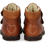 Angulus Cognac/Cognac Nybörjare TEX känga med hjärta brodyr