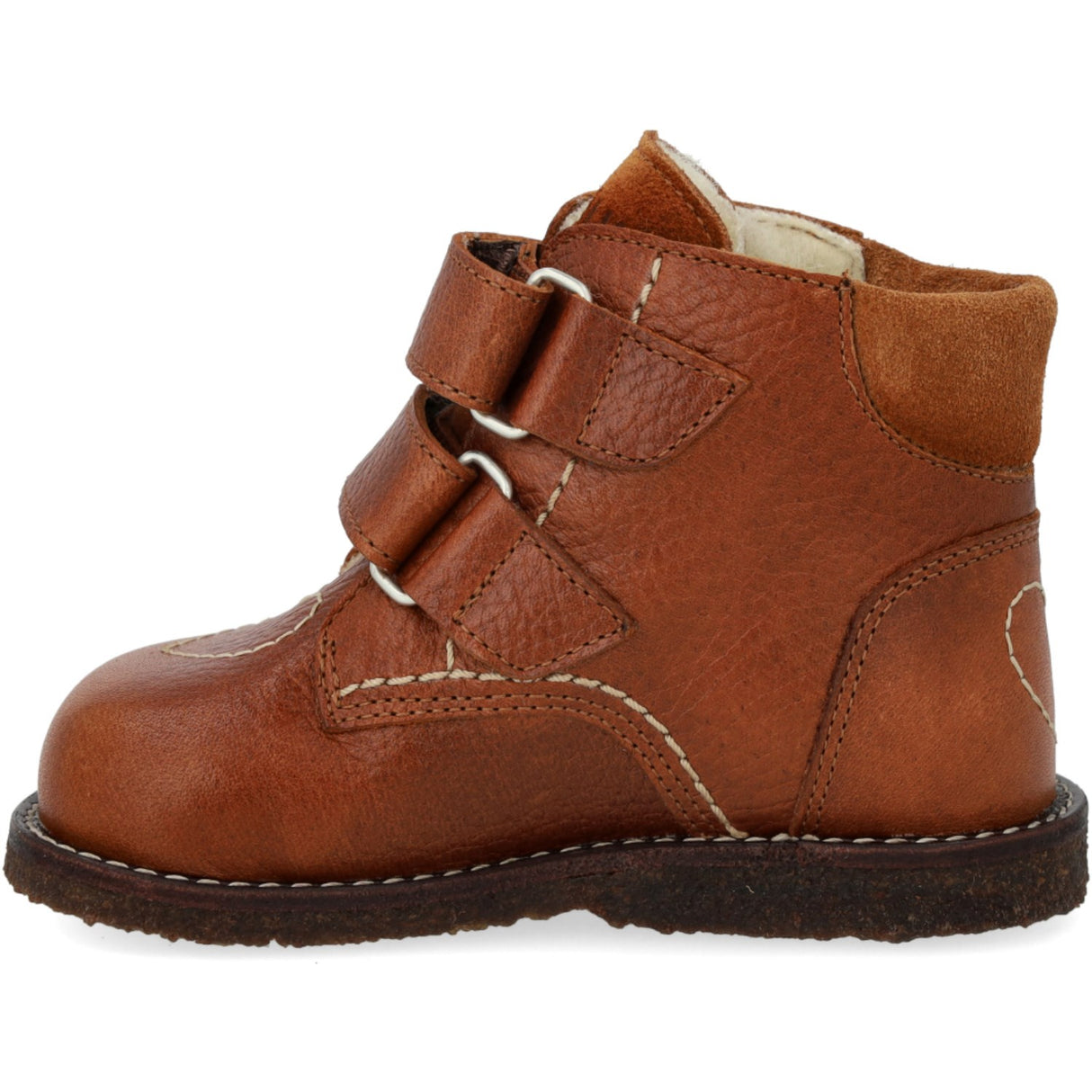 Angulus Cognac/Cognac Nybörjare TEX känga med hjärta brodyr